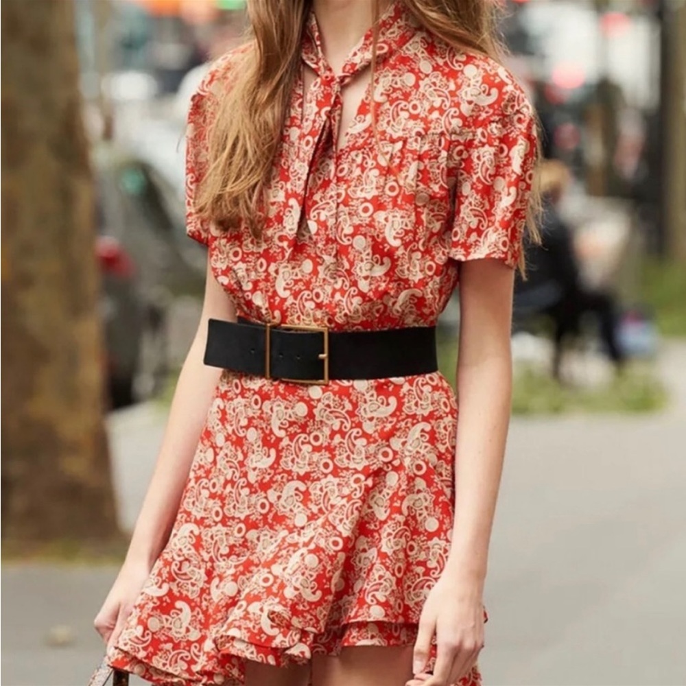 Sandro lane paisley dress 38 - Picture 4 of 10